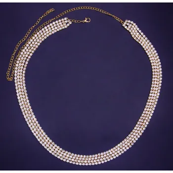 Řetízek B-TOP Vícevrstvý řetízek na pas s krystaly Druh barvy: Zlatá