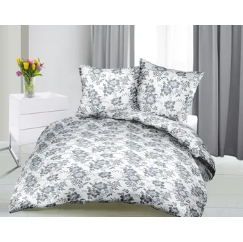 Povlečení Krepové povlečení Romance bílo šedá