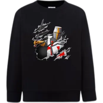 Chlapecká mikina detska_klasicka_levna_mikina_krizak Barva: Black -černá, Dětská bavlněná trička JHK: S