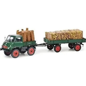 autíčko Schuco MERCEDES-BENZ UNIMOG 401 w/ TRAILER 450313300