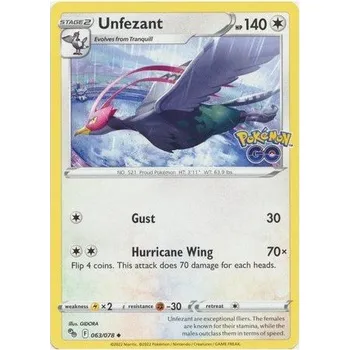 Sběratelská karetní hra Pokémon karta Unfezant 063/078 - Pokémon Go