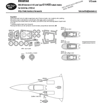Plastikový model 1/72 Mask MiG-29 Fulcrum-A 9-12 late ADVANCED(GWH)