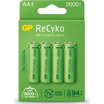 GP dobíjecí baterie AA, 2600mAh, 4ks