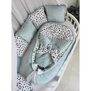 Hnízdečko pro miminko MIMOUŠEK 3-dílný set do postýlky čáry