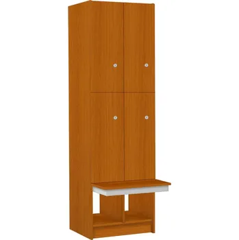 Šatní skříň TRITON šatní skříň lamino se 4 boxy a lavicí T1970, dekor třešeň + doprava zdarma