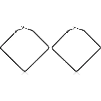 Náušnice Troli Černé náušnice kosočtverec + 2 měsíce na vrácení zboží