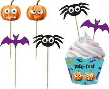 Party dekorace Godan Trick or Treat zápichy a ozdoby na cupcaky 12 ks