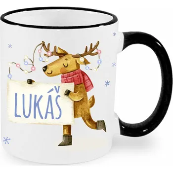 Vánoční hrnek - Sob se jménem Lukáš Barva: Černá