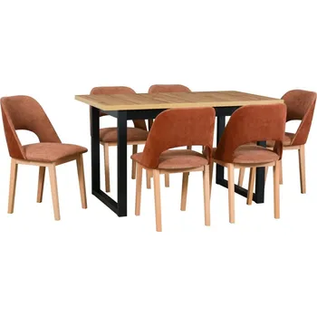 Jídelní set Jídelní set 6+1 Bartoloměj Vyberte Tkaninu:: Tkanina 36, Vyberte Moření:: Sonoma