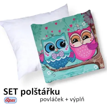 Povlak na polštářek Apex® produktová řada 3D 3D povláček na polštářek Apex - Sovičky - Povláček na polštářek