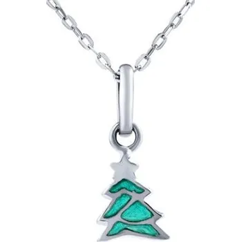 Řetízek Stříbrný náhrdelník s vánočním stromečkem Swen ZT02519NG
