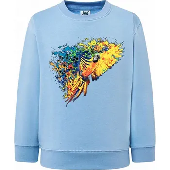 Chlapecká mikina detska_klasicka_levna_mikina_zluty_papousek Barva: Sky blue - nebesky modrá, Dětská bavlněná trička JHK: XL