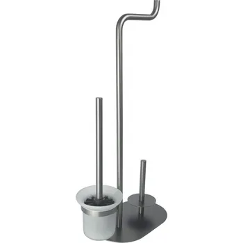 Aplomo Silia 3-funkční držák na toaletní papír a WC kartáč, titan