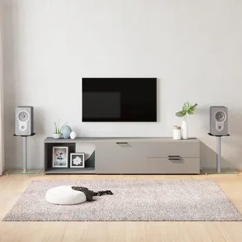 vidaXL Stojany na reproduktor 2 ks tvrzené sklo 1 sloupek [51811] Barva: Stříbrná