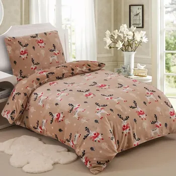 Povlečení Mikroplyšové povlečení Sobíci: 140x200cm, 70x90cm