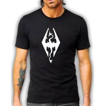 Pánské tričko pánské tričko SKYRIM - logo L Bílá