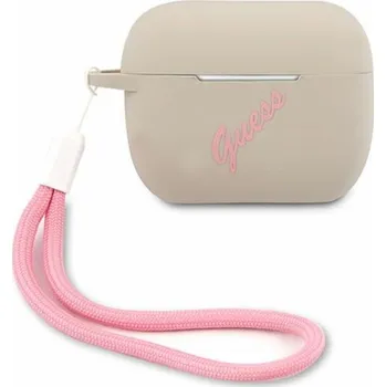 Pouzdro na mobilní telefon Guess Case Guess GUACAPLSVSGP Apple AirPods Pro kryt šedý růžový/šedorůžový silikonový Vintage