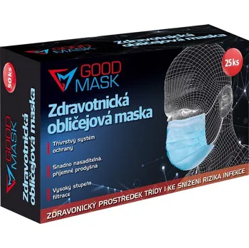 Plynová maska Zdravotnická obličejová maska (rouška) 25ks