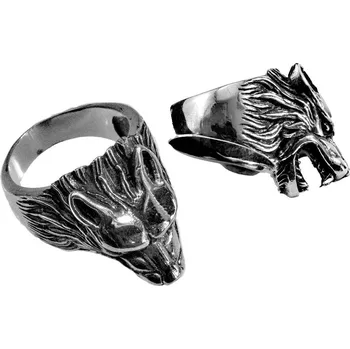 Prsten River Šperky. Ocelový prsten. 9923604 River Šperky. Ocelový prsten, symbol Vlčí hlava. 9923604