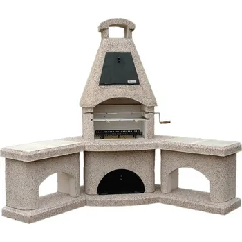 Příslušenství pro gril Karina rohová s udírnou, Barva Šedá 12