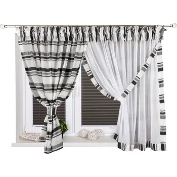 Záclona Hotová kusová záclona Elizabet 150cm x 400cm, velikost: černá