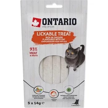 Pamlsek pro psa ONTARIO lízací pochoutka bohatá na kuřecí ochucená ovsem 5x14g