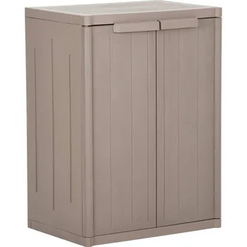 Zahradní skříň vidaXL Zahradní úložná skříň 65 x 45 x 88 cm PP vzhled dřeva [151236] Barva: Hnědá