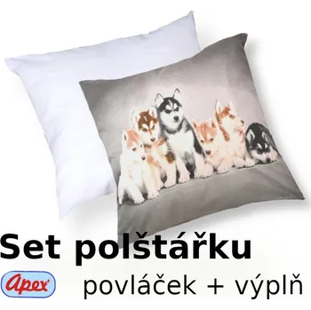 Povlak na polštářek Apex® produktová řada 3D 3D povláček na polštářek Apex - Štěňata - set Polštářek s výplní + Povláček
