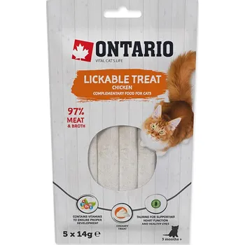 Pamlsek pro kočku ONTARIO lízací pochoutka kuřecí 5x14g