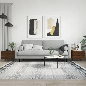 Obývací pokoj vidaXL Konferenční stolky 2 ks 50x50x40 cm kompozitní dřevo [829443] Barva: hnědý dub