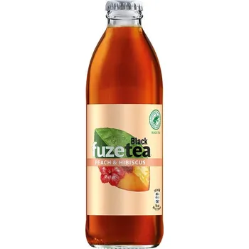 Ledový čaj Fuze Tea Black Ice Tea Peach Hibiscus 0,25l - sklo