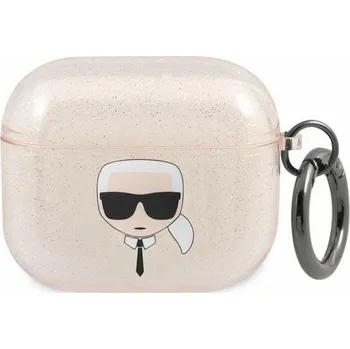 Karl Lagerfeld pouzdro Karl Lagerfeld KLA3UKHGD kryt Apple AirPods 3 zlato/zlatý Glitter Karl`s Head