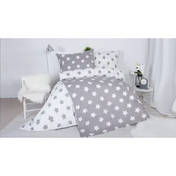 Povlečení bavlněné povlečení na 2 postele - Lýdie šedá , 140x200, 70x90