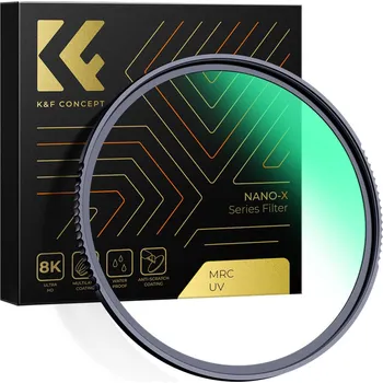 K&F 82MM Nano-X Black Mist Filter 1/4, HD, Waterproof, Anti Scratch, Green Coated