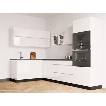 Kuchyňská linka Kuchyně Electra lakovaná pravý roh 270/182 cm lesklá bílá