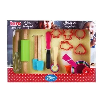Dětská kuchyňka DĚTSKÝ SET NA PEČENÍ 20KS ČERVENÁ