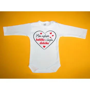 Kojenecký body Arex, ČR Body dlouhý rukáv Mám nejlepší babičku a božího dědečka Barva: bílá, Velikost: 86