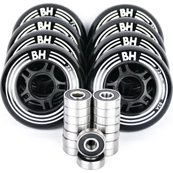 Kolečko k in-line bruslím BH Black 72 mm 82A 8 ks + ABEC 5 16 ks