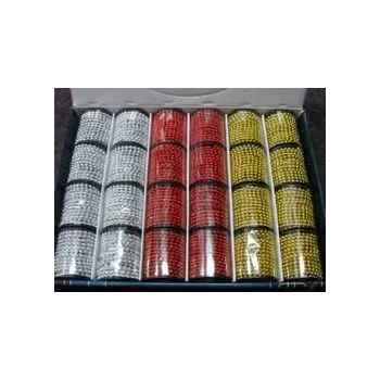 Stuha PRC OZDOBNÁ STUHA NA DÁRKY - KORÁLKY Zlatá