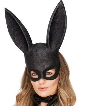 Karnevalová maska Smiffys Fever Bunny Instant Kit 48325 maska zajíčka + motýlek černá