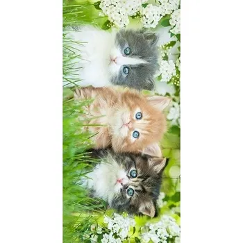Dětská osuška froté Carbotex - CATLOVER SISTER se zelenou - 70x140cm