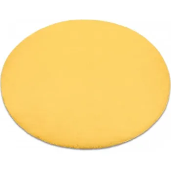 Koberec Kulatý koberec králičí kožešina - imitace - žlutý Rozměr koberce: kruh 140 cm