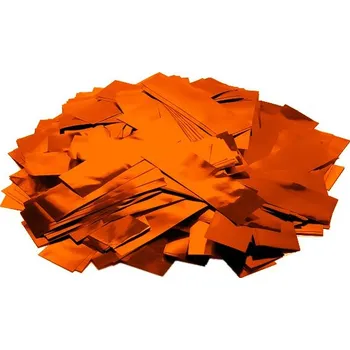 Konfeta Tcm Fx metalické obdélníkové konfety 55x18mm, oranžové, 1kg
