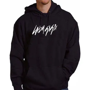 Pánská mikina mikina s kapucí LADY GAGA Černá M