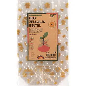 Sáček na potraviny Folia Celofánové sáčky Vánoce zlatý potisk 14,5 x 23,5 cm 10 ks