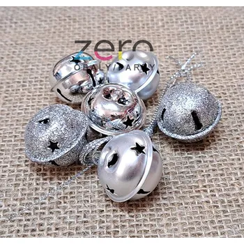 Rolnička kovová závěsná 3 cm (6 ks) - stříbrná (mix)