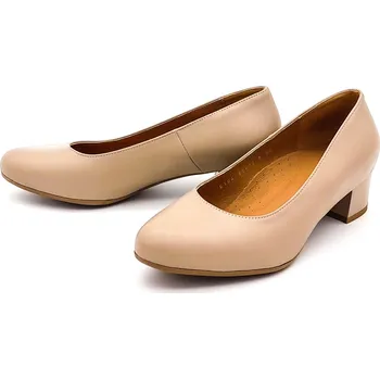 Dámské lodičky Dámské kožené lodičky 6104 béžová ACORD Barva: béžová, Velikost: 38