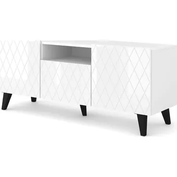 Televizní stolek ARTBm TV stolek DIUNA 145 2D1K | lesk Provedení: Bílý lesk / černé nohy