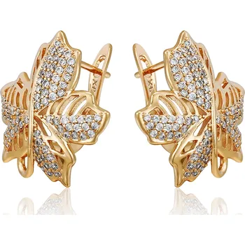 Náušnice B-TOP Pozlacené dámské náušnice Javorový List