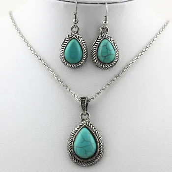 Souprava šperků Tyrkysový kámen sada šperků ---- Srdce 2